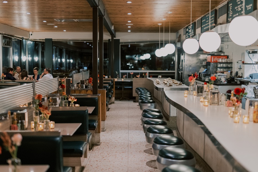 Interior shot of the Phonecia Diner in New York