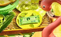 Aloha - key lime.jpg Aloha Key Lime Protein Bar on decorated colorful table