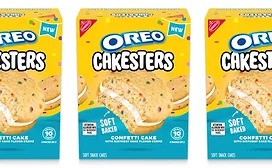 Triptych of Oreo Confetti Cakester cartons