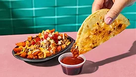 Shredded Beef Nacho Fries and Shredded Beef Dipping Taco