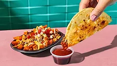 Shredded Beef Nacho Fries and Shredded Beef Dipping Taco