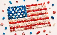 American flag made of candy