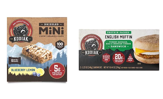 Kodiak introduces breakfast sandwiches, drizzled mini bars