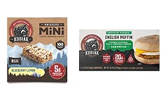 Kodiak introduces breakfast sandwiches, drizzled mini bars