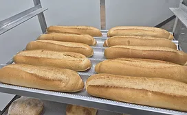 Mini baguettes loaded onto speed rack tray