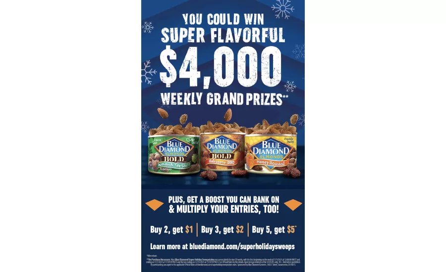 Blue Diamond announces $4,000 Super Fan Sweepstakes