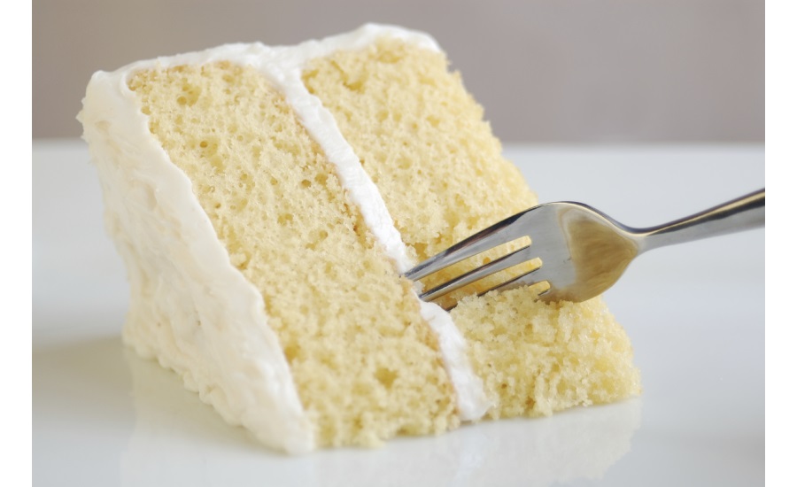 Piece of yellow layer cake