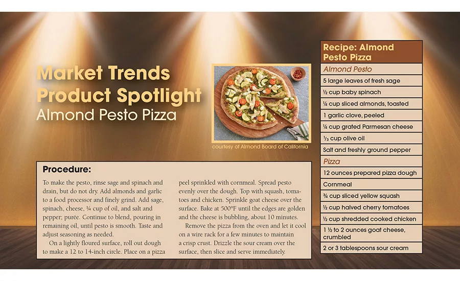 almond pesto pizza