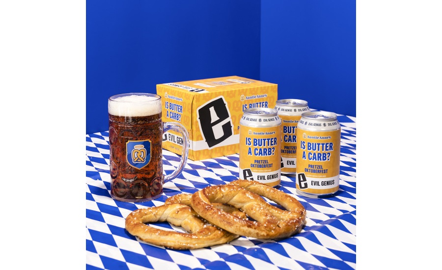 Auntie Anne's, Evil Genius Beer Co. release limited-edition Oktoberfest lager brewed with pretzels