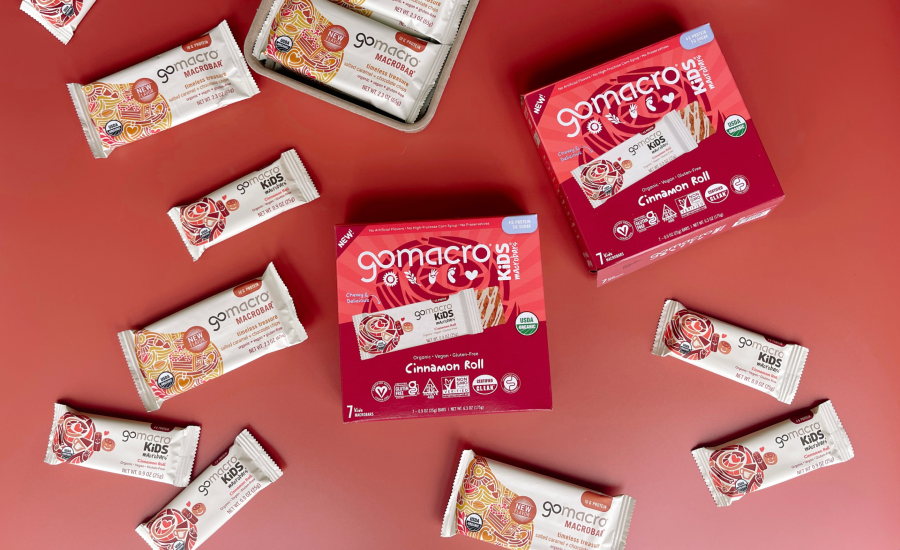 GoMacro launches Salted Caramel + Chocolate Chips MacroBars and Cinnamon Roll Kids MacroBars