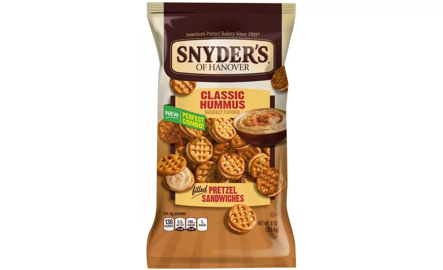 Snyders of Hanover pretzel sandwiches hummus