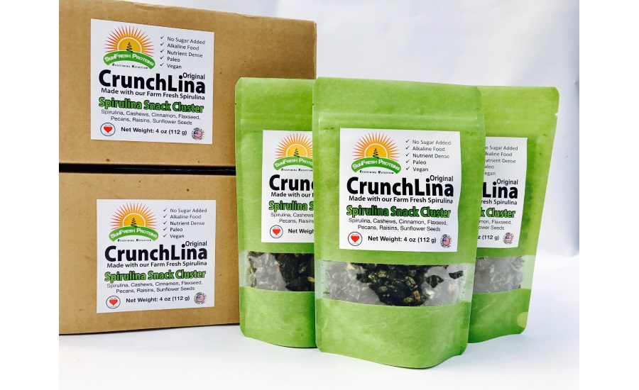 Spirulina snack cluster