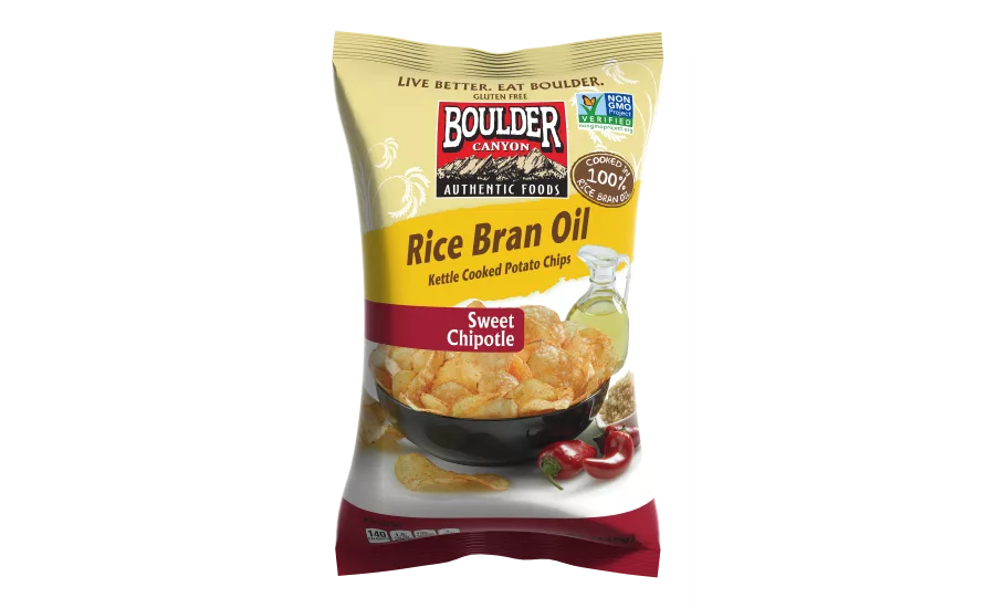 Boulder Canyon chips made with rice bran oil