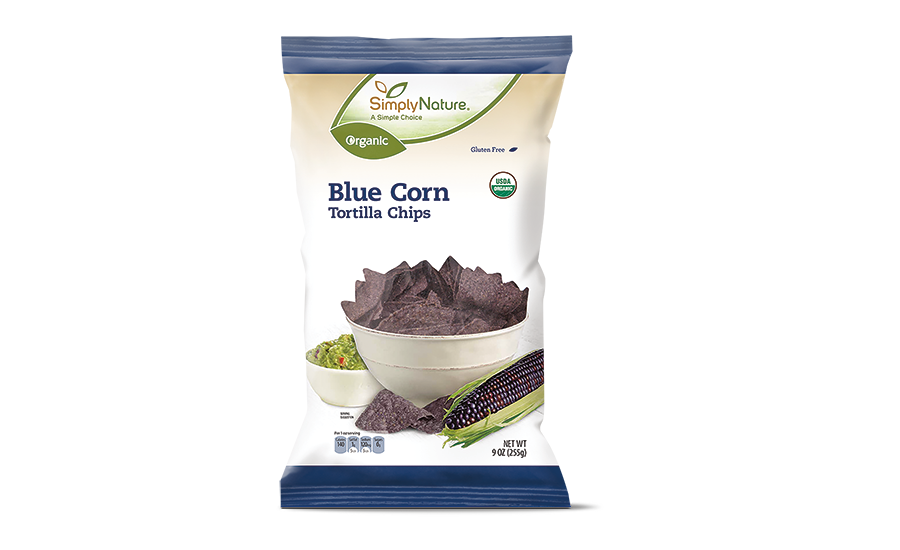 ALDI organic blue corn tortilla chips