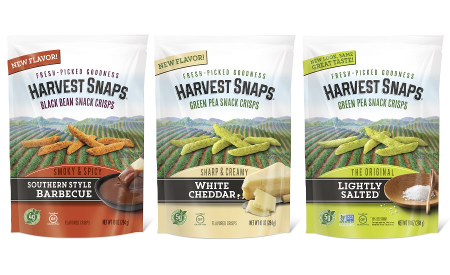 Harvest Snaps new flavors and packaging, pea protein