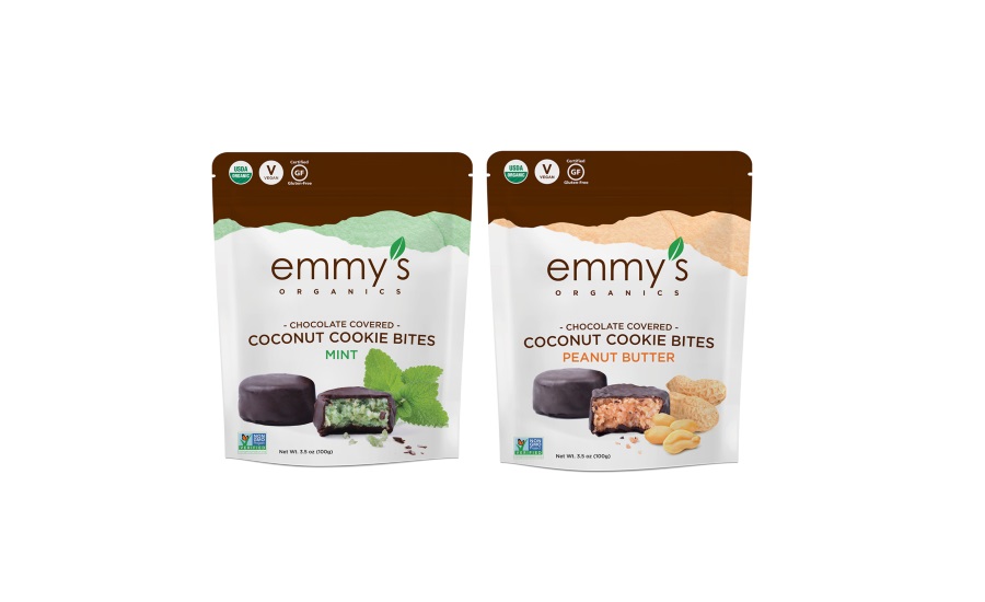 Emmys Organics chocolate covered cookie bites