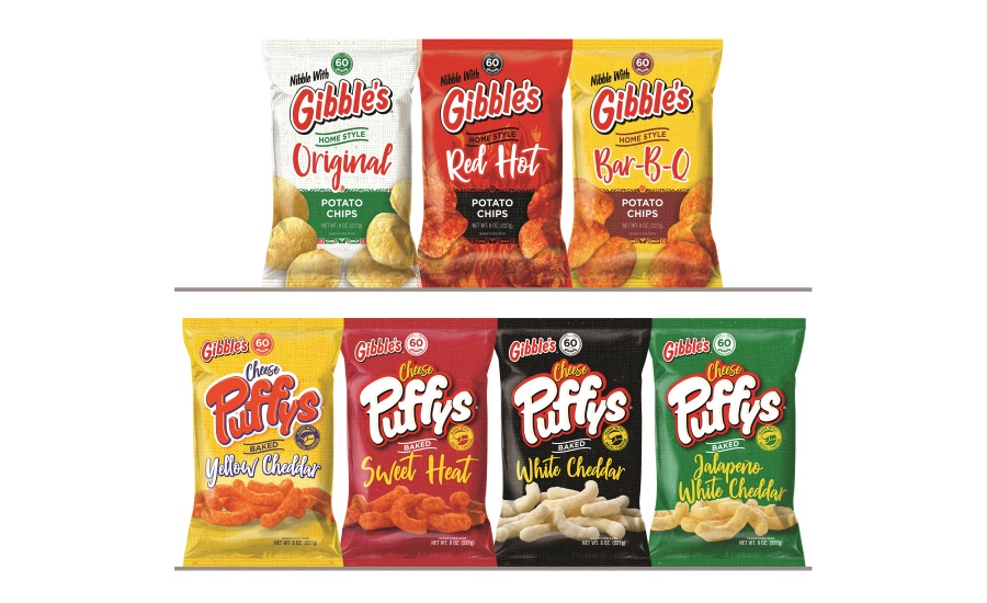 Gibbles Puffys and potato chips