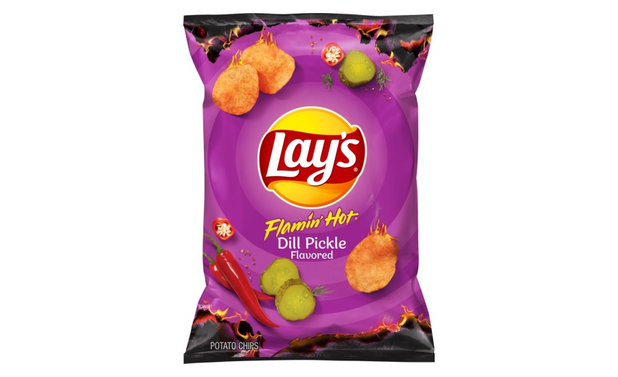 Lays Flamin Hot Dill Pickle chips