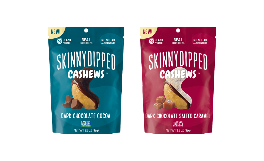 SkinnyDipped has announced it will launch its first line of chocolate dipped cashews at Natural Products Expo West. 