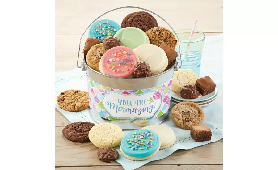 Cheryls Cookies You Are Mermazing Cookie Card, Gift Tin, and Gift Pail