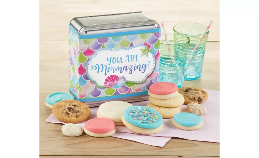 Cheryls Cookies You Are Mermazing Cookie Card, Gift Tin, and Gift Pail