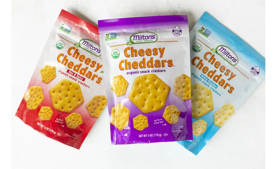 Miltons Organic Cheesy Cheddars, and Gourmet Crackers