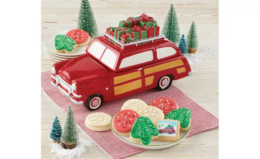 Cheryls Cookies National Cookie Day Sampler, Advent Calendar Cookie Box, Collectors Edition Station Wagon Cookie Jar, and Sparkling Cookie Gift Boxes.