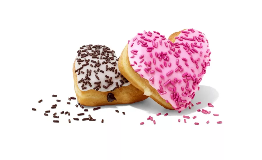 Dunkin Cupids Choice Donut and Brownie Batter Donut, for Valentines Day