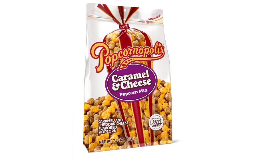 Popcornopolis Double Drizzle, Caramel & Kettle, Triple Cheese, Honey Butter, and Caramel & Cheese popcorn