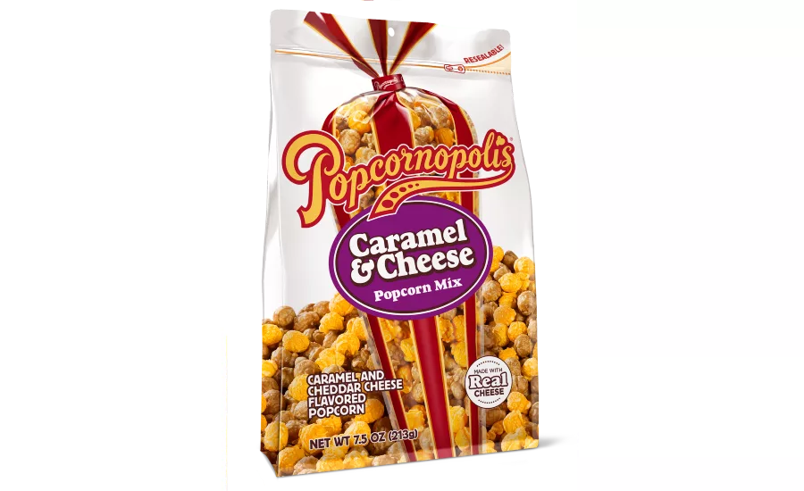 Popcornopolis Double Drizzle, Caramel & Kettle, Triple Cheese, Honey Butter, and Caramel & Cheese popcorn