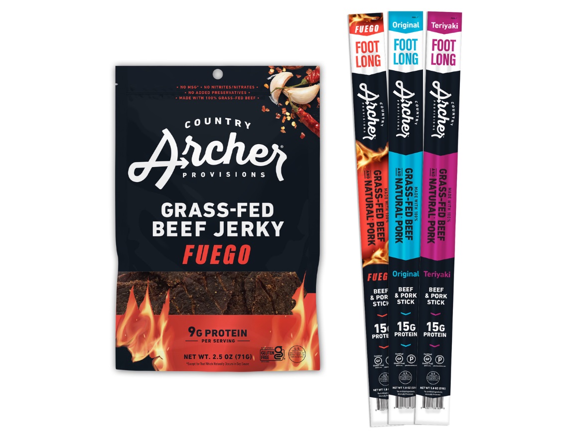 Country Archer Provisions Footlong Meat Sticks and Fuego Jerky
