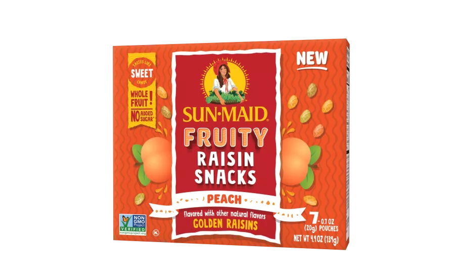 Sun-Maid Tropical Punch and Peach raisins
