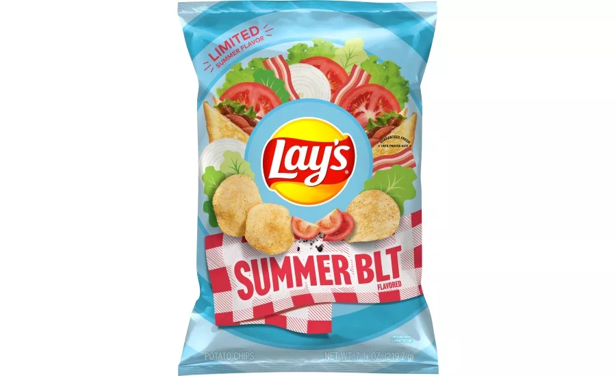 Lays releases three new limited-edition flavors: Chile Mango, Wavy Jerk Chicken, and Summer BLT