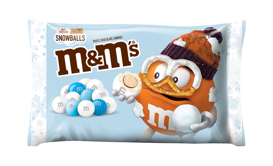 M&M's Snowballs Pretzel White Chocolate Candies 1.14 Oz Wrapper, Chocolate  Candy