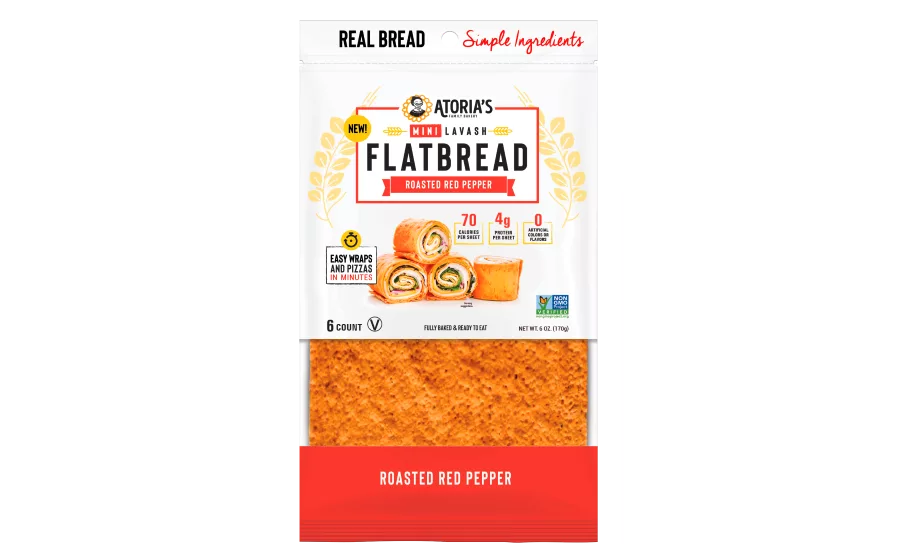 Atorias Family Bakery Roasted Red Pepper Mini Lavash bread