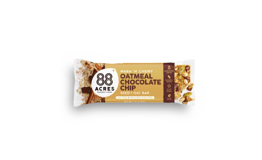 88 Acres launches Oatmeal Chocolate Chip Seed + Oat Bar