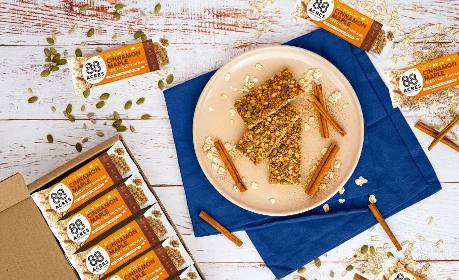 88 Acres launches Cinnamon Maple Thin Bars