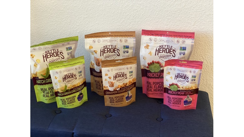 Kettle Heroes single-serving popcorn bags