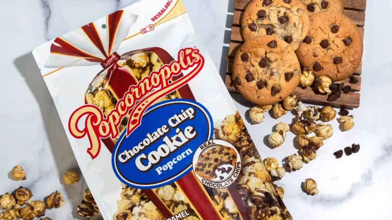 Popcornopolis debuts Strawberries & Cream, Chocolate Chip Cookie flavors