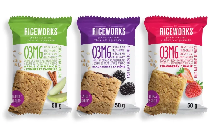 Riceworks baked fruit and grain Omega-3 bars