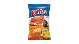 Ruffles Cheddar and Sour Cream chips with LeBron James