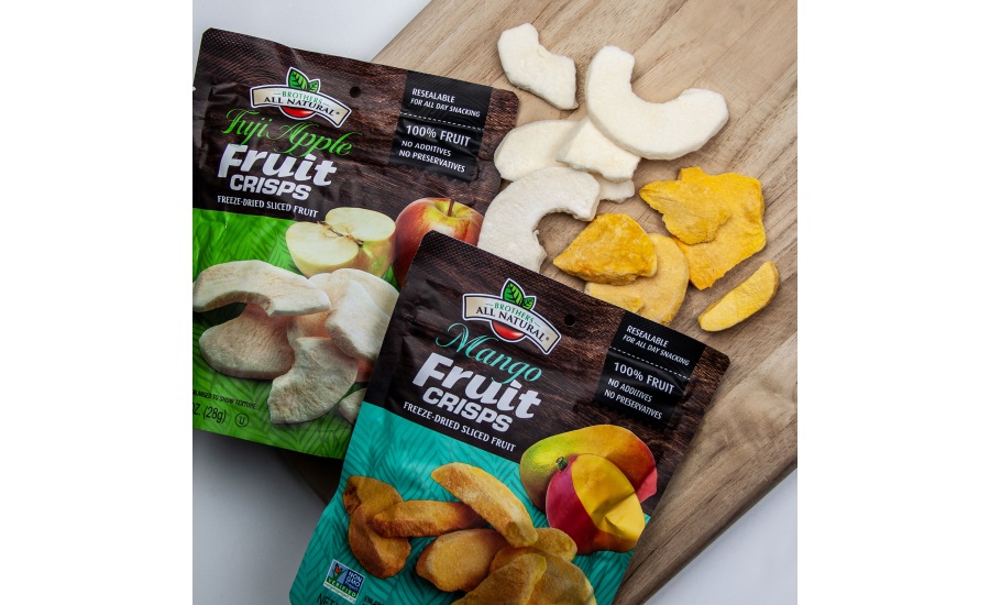 Brothers All Natural freeze-dried Fuji Apple and Mango Fruit Crisps