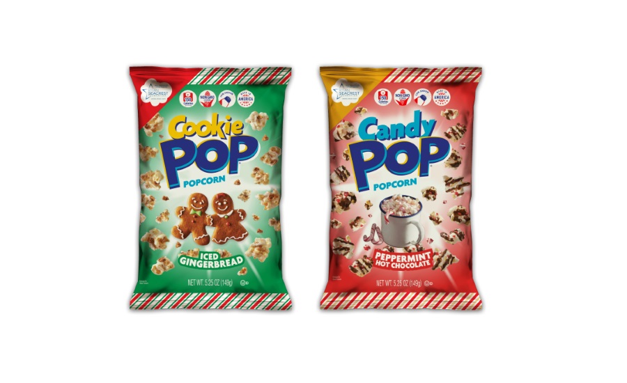 Cookie Pop Popcorn Iced Gingerbread and Peppermint Hot Chocolate flavors