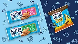 Nutri-Grain Strawberry & Squash and Apple & Carrot Soft-Baked Breakfast Bars, and Chocolatey Banana Bite