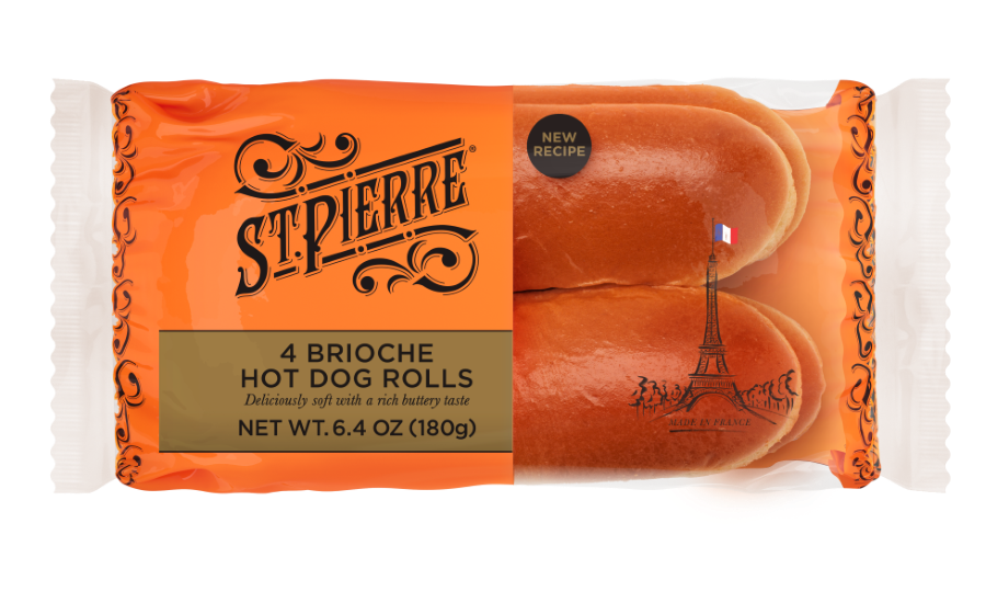 St Pierre Brioche Hot Dog Rolls, now available in a 4-pack