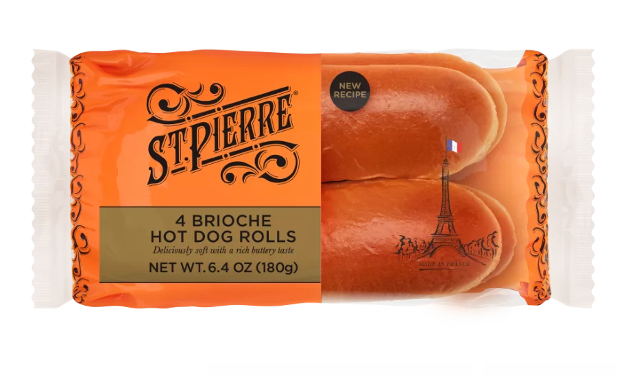 St Pierre Brioche Hot Dog Rolls, now available in a 4-pack