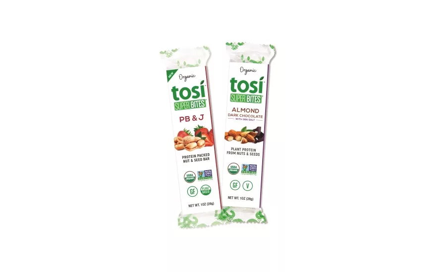 Tosi Almond Dark Chocolate Sea Salt and Peanut Butter & Jelly SuperBites Bars