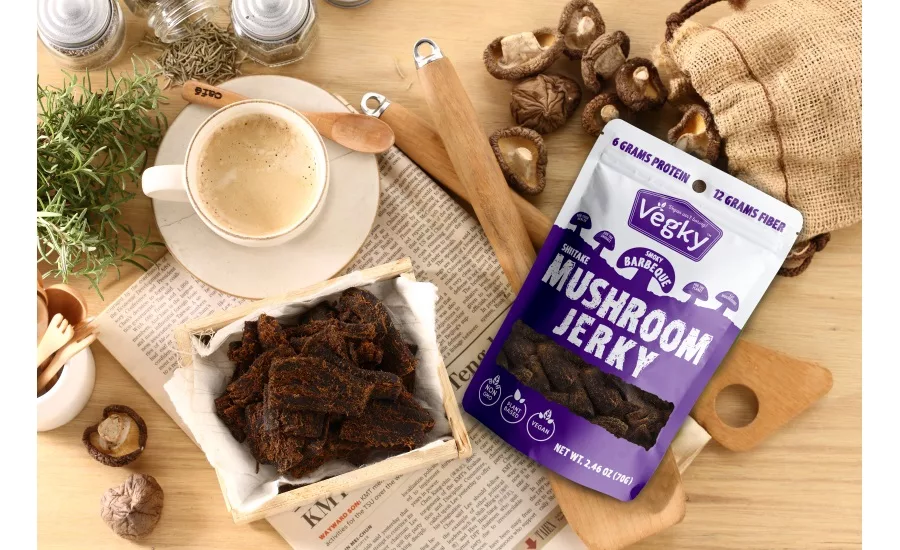 Vegky Smoky BBQ flavor mushroom jerky