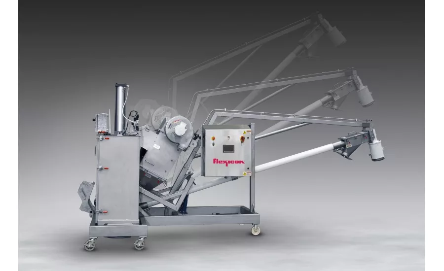 Flexicon mobile sanitary conveyor bag dump system