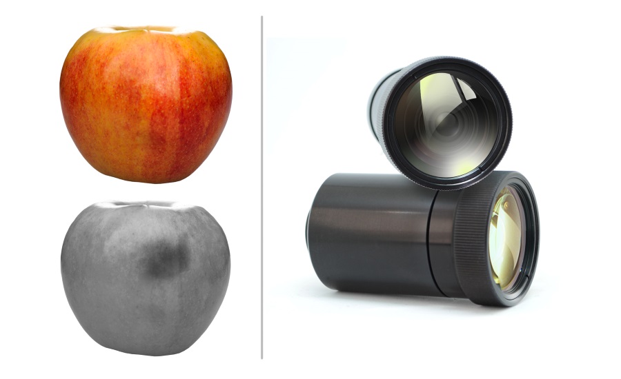High contrast SWIR lenses for agricultural sorting